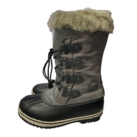 Sorel Joan of Arctic Boots Youth Size 3 Gray Black Waterproof Insulated Winter - Picture 3 of 16